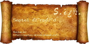 Septei Árpád névjegykártya